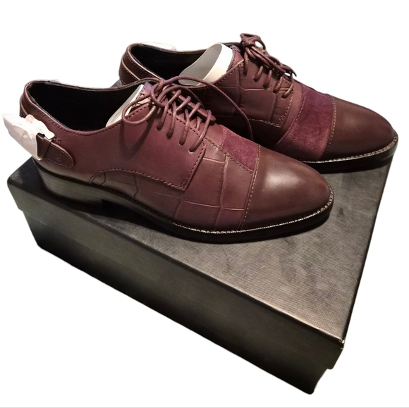 Coach Waverly Patchwork Oxfords Oxblood 5M New In Box - Picture 2 of 6